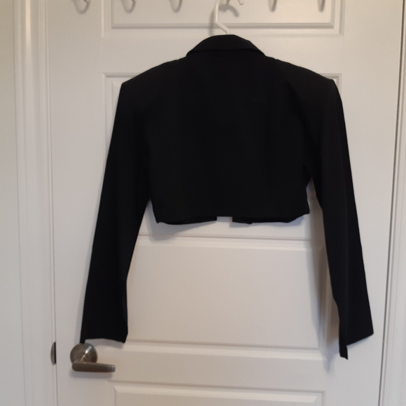Rare 100% Cotton 2 piece Black and White Halter Dress and Black Jacket Size 5 - Picture 7 of 16